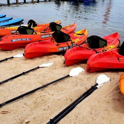 a raft next to a body of water